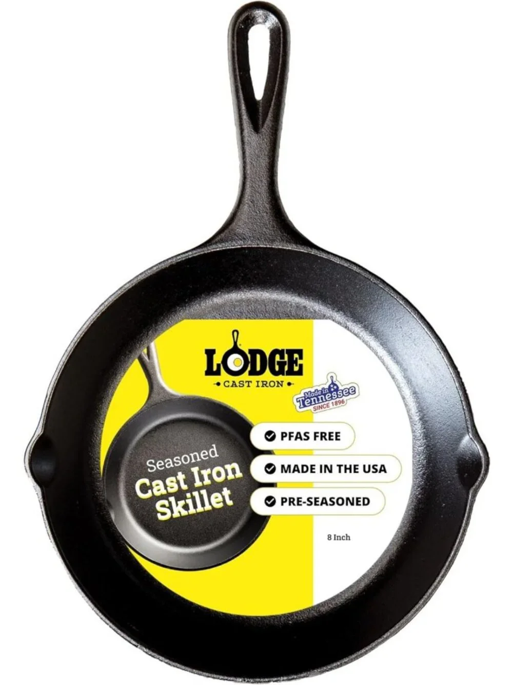 8-Inch Cast Iron Skillet - Durable, Versatile Cookware for Perfect Searing